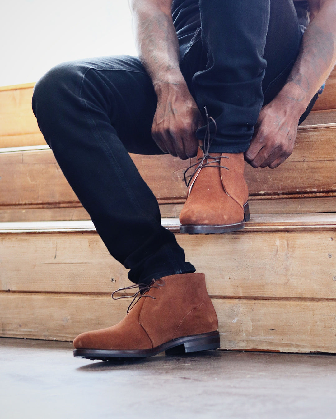 Men s Rust Suede Chukka Boots The Hudson by Idrese